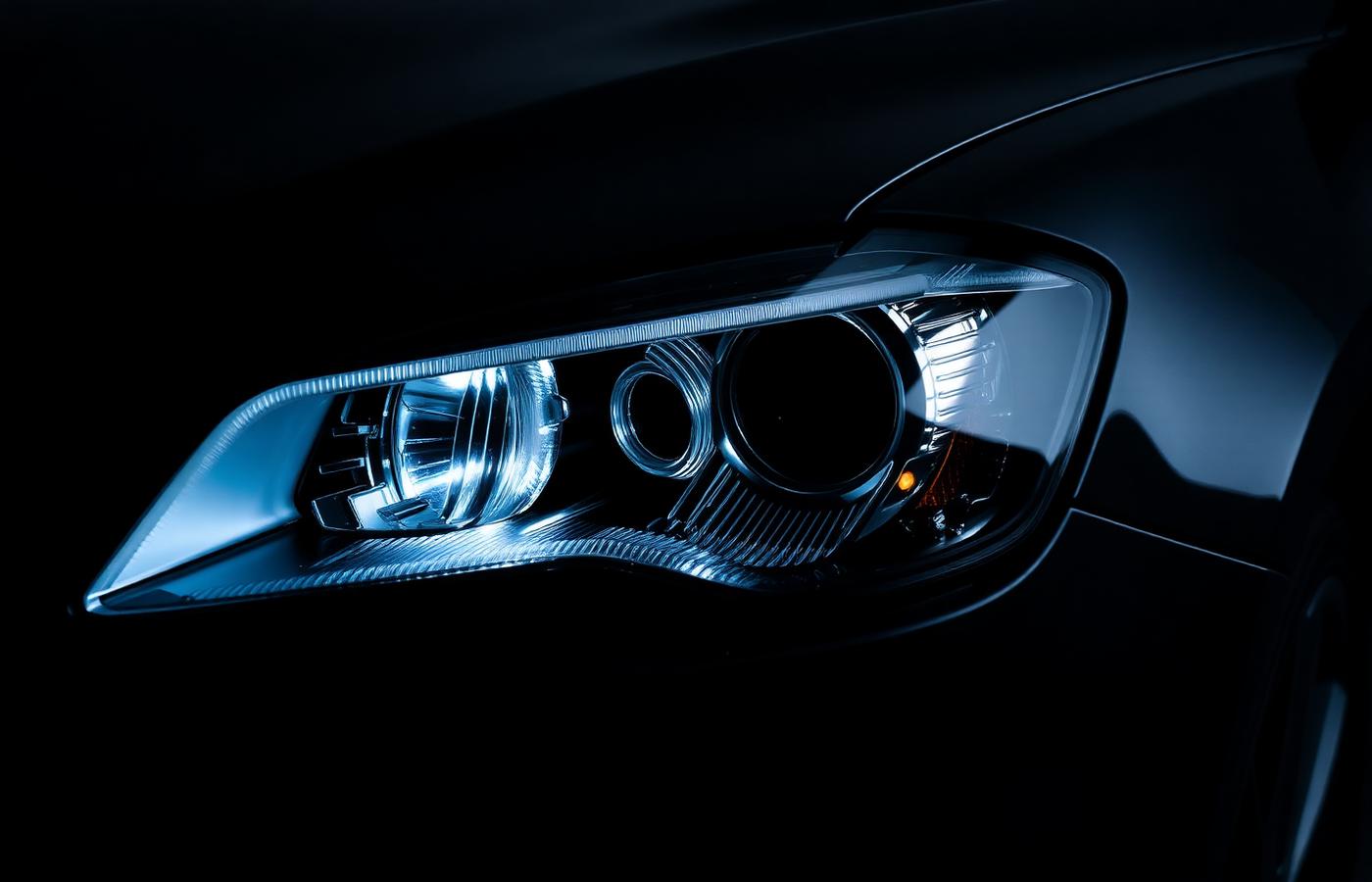 Placeholder image: a clear headlight after restoration
